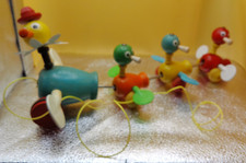 Fisher Price #777 Gabby Goofies 1956 vintage wooden pull you duck family