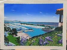 ROBERT BLUMHAGEN "DANA POINT HARBOR" SERIGRAPH ON PAPER HAND SIGNED & NUMBERED