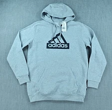 Adidas Hoodie Men's LT Gray Heather Modern Essentials Hooded Sweatshirt NWT
