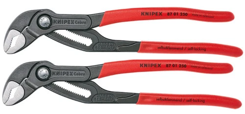 2 x Knipex 87 01 250 Cobra Hightech Water Pump Pliers 250mm Grips 13277