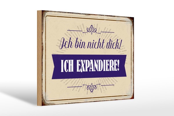 Holzschild Spruch 30X20 Cm Bin Nicht Dick Ich Expandiere Deko Schild Wooden Sign-image