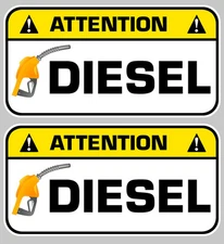 2 x ATTENTION DIESEL DIESEL FUEL STICKER STICKER 7cm (DA128).