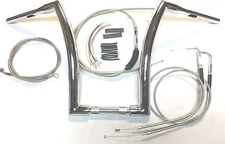 14 x1 1/2 Super FAT Chrome Ape Hanger Handlebar Kit 96-05 Harley Dyna Low Rider