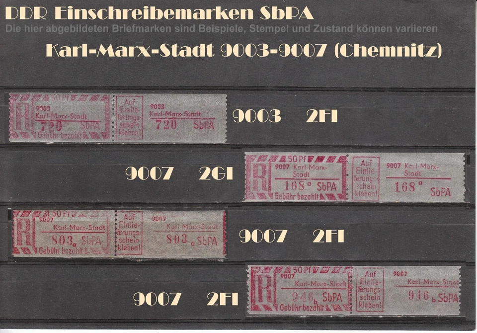 DDR R-Zettel SbPA Einschreibemarken Karl-Marx-Stadt 902-9071 postfrisch ** LOT - Bild 3 von 4