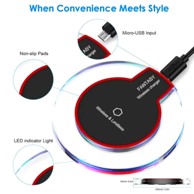 Cargador Inalambrico Rapido Carga Para Telefono Celular iPhone Samsung  Universal