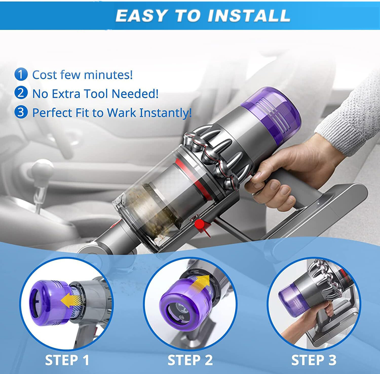 1 Pack V11 Vacuum Filters Replacement Fit for Dyson V11 Animal Torque Drive Comp
