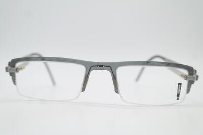 Glasses Switch by EBM Combi Gray Transparent Half-Rim Eyeglass Frame New