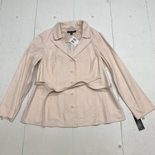 Lafayette 148 Womens Pink Belted Overcoat Size 16