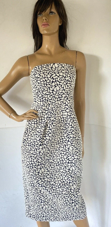 ZERO+MARIA CORNEJO $995 Biri Vestido midi ajustado jacquard sin tirantes talla 2 Foto 4 de 4