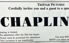 Vintage 1992 Chaplin Screening Ticket Robert Downey Geraldine Chaplin Paul Rhys