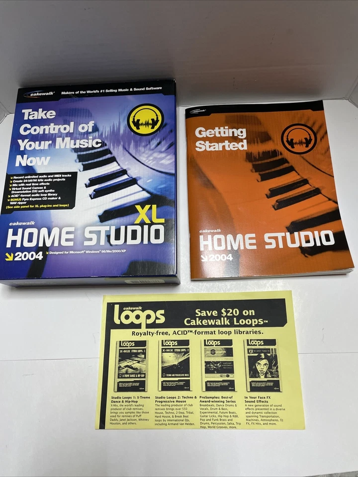 Cakewalk Home Studio 2004 XL Runs on Windows 98/Me/XP/2000 RARE Complete - Image 3 of 4