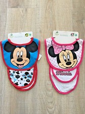 Lot Disney Baby Infant Bib Burp Cloth Set Mickey Minnie Mouse