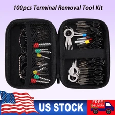 100PCS Pin Ejector Wire Kit Extractor Connector Terminal Removal Tool For Car US