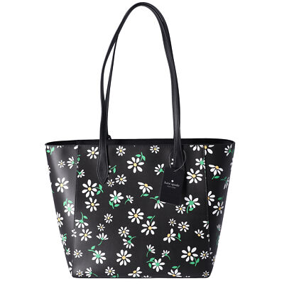 【特価セール】Kate Spade dana トートバッグ Kate Spade Dana Scattered Daisies Floral Large Tote Black