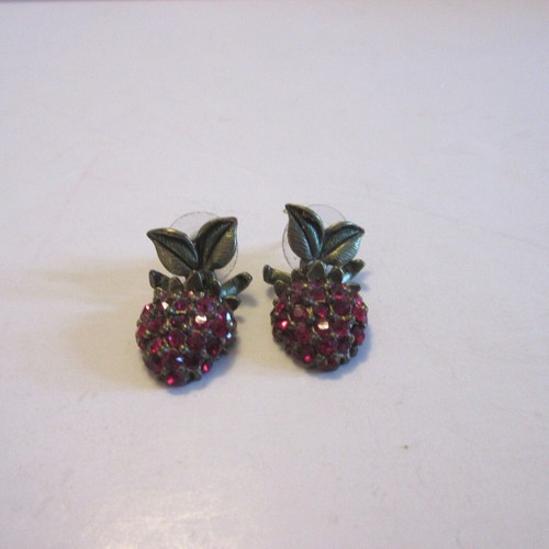 Sweet Romance Strawberries Strawberry Rhinestone Earrings - Shelley Cooper