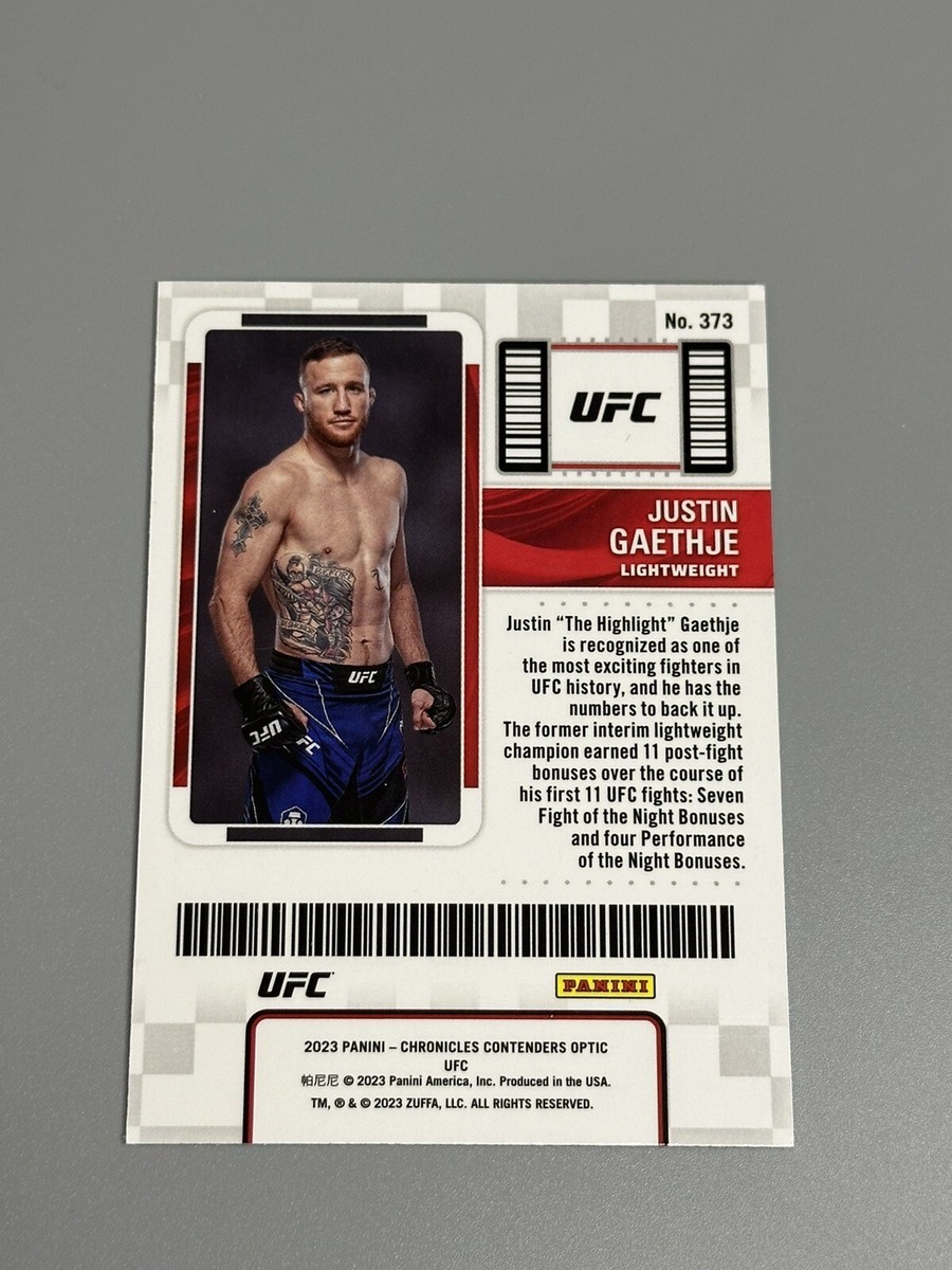 Justin Gaethje 2023 Panini Chronicles UFC Optic Contenders Season