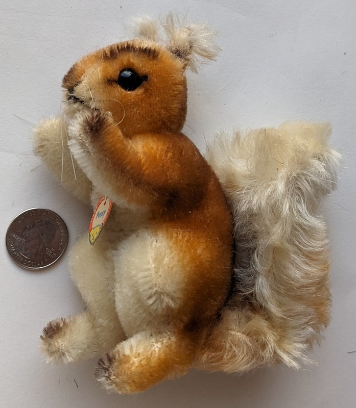 Vintage STEIFF Toy Woolen Squirrel "Possy" 1960 5" Excellent Cond