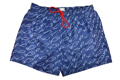 Paul Smith Hauptlinie Pauls Fish Aufdruck Badehose Herren  S CM Brandneu