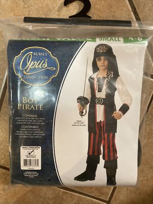 Rubies Opus Collection BOY PIRATE Complete Costume- Dress Up- Size Small 4/6