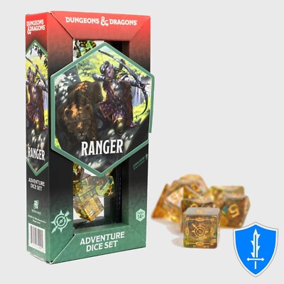 Ranger Class Dice - Set of 14 Multi Green - Sirius Adventure Dice