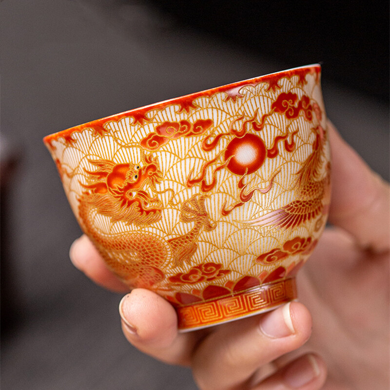 Master Cup Dragon Print Under Glaze Handmade Personal Cup Porcelain Tea ...
