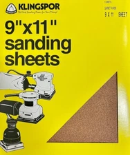 Klingspor’s 9 x 11 Garnet Paper Sanding Sheets, Various Grits, 5pk