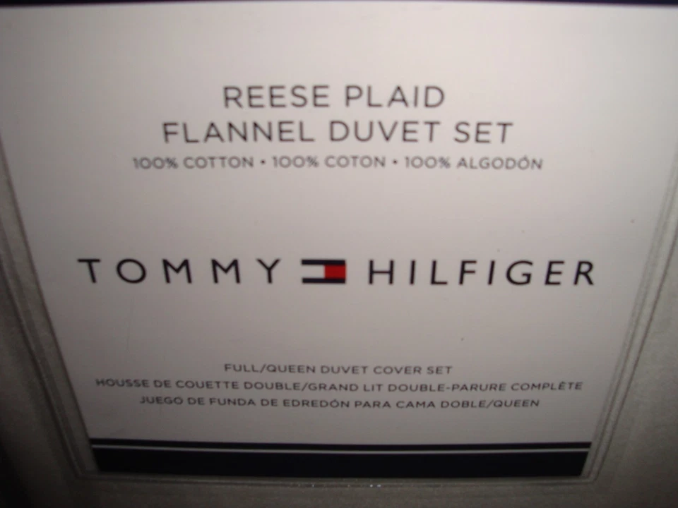 Juego de fundas funda nórdica Tommy Hilfiger Reese de franela a cuadros queen completa gris rojo Foto 3 de 4