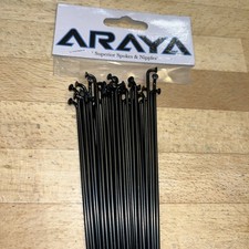 36 x ARAYA 254 mm  Bicycle Spokes St. Steel DOUBLE BUTTED.  Ed BLACK