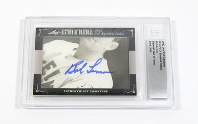 2012 Leaf Cut Signatures History of Baseball Edition HOF Bob Lemon BGS Auto