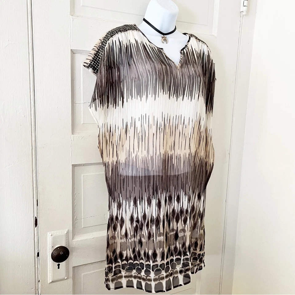 Traje de baño ESPRIT marrón y beige lentejuelas hombro encubrimiento, XS Foto 4 de 4