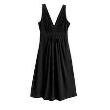 Black polyester mini dress. Size S. Knee-length. Sleeveless