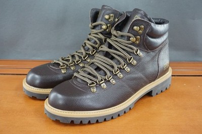 Roberto Cavalli Braises Hiking Boots Mens Size 9.5 Brown Leather Lace Up Italy