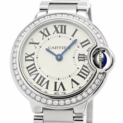 Cartier Ballon Bleu de W4BB0015 Stainless Steel Diamond 28mm Quartz #CSW253