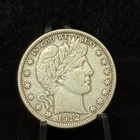 1912 D Silver Barber 50C Fifty Cents Half Dollar Coin
