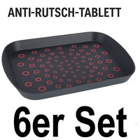 6 X Serviertablett FrüHstüCkstablett Gastro Rutschfest Kunststoff Tablett Griff