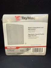 Hubbell TAYMAC 2 Gang Non-Metallic (PLASTIC) Gray Blank Cover PBC200GY