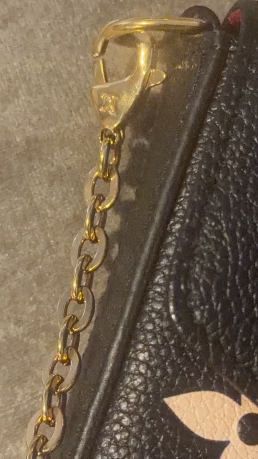 Louis Vuitton Pochette Felicie Empreinte Giant Monogram Black/Cream Gold Chain image 5
