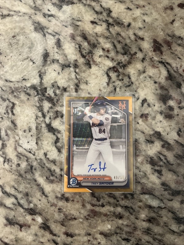 2024 Bowman Draft Chrome Prospect Gold Refractor 49/50 Trey Snyder Auto