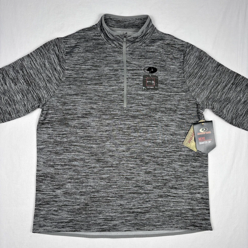 Pullover polar gris XL Mossy Oak 1/4 cremallera para hombre rendimiento de caza al aire libre nuevo con etiquetas Foto 2 de 4