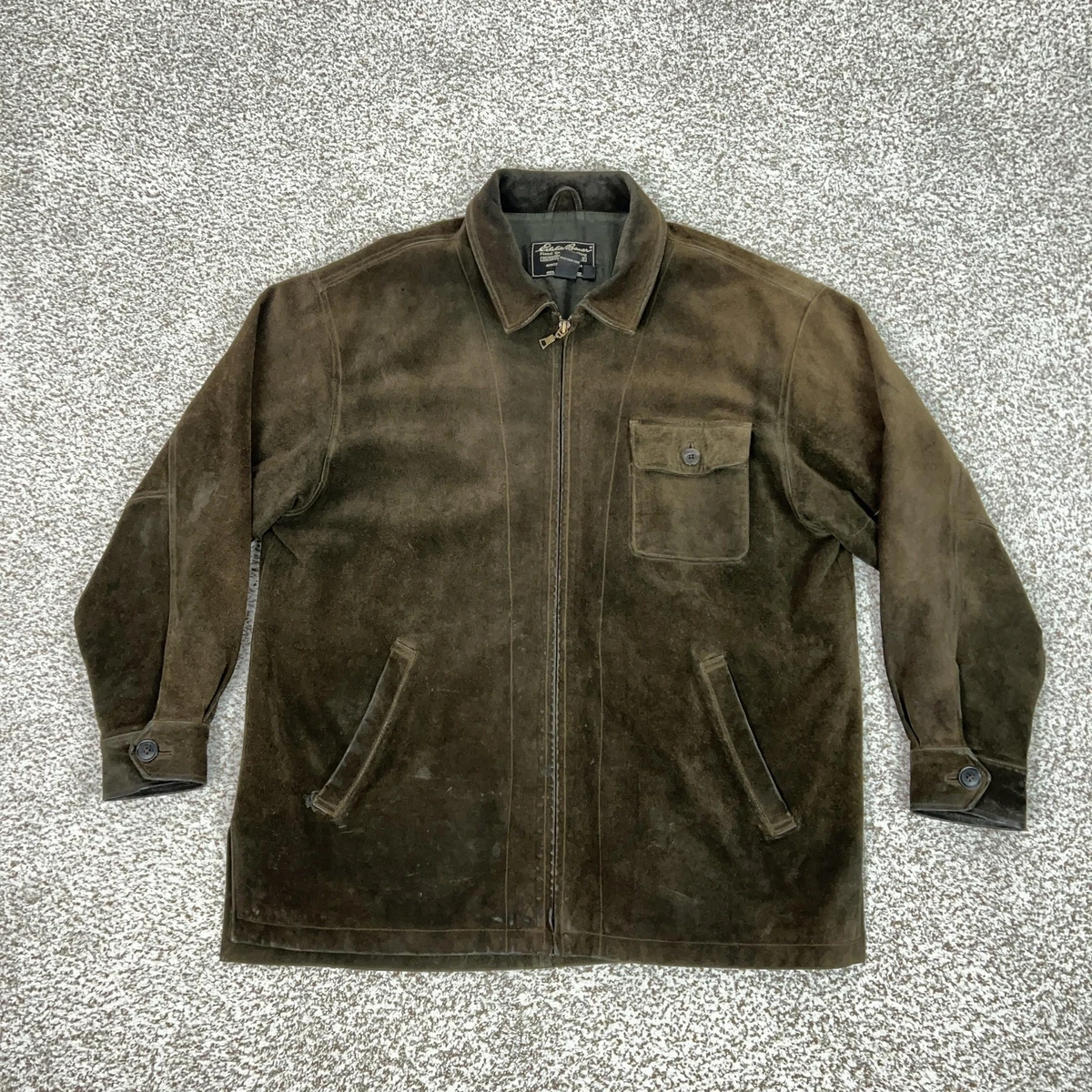 Eddie Bauer Brown Coats, Jackets & Vests Suede Outer Shell for Men