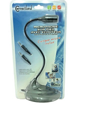 Vtg Connectland Flexible Gooseneck Desktop PC Mic Microphone 9' Cord w Switch