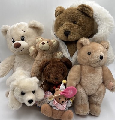 Vintage & Contemporary Teddy Bear Lot Of 7 Bears BAB TRUDY TOYS RUSS SCHMIDT Etc