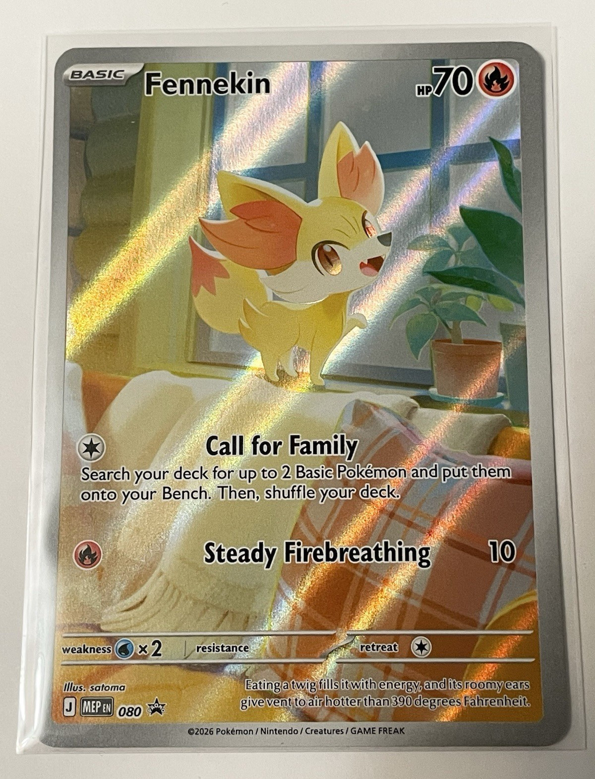 The Pokémon Company Fennekin 080 2026 70 HP Holo Promo English (MEP)