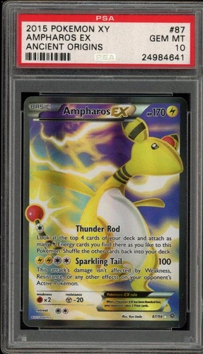 Pokemon Ampharos EX XY Ancient Origins Full Art #87 PSA 10 Gem Mint