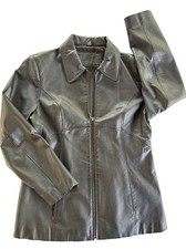 Vintage Jacqueline Ferrar Leather Jacket Women  s Medium Black Smooth Beautiful