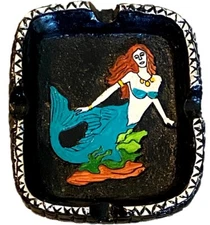 Black MERMAID Folk art Small Mini ASHTRAY Made in Peru