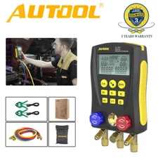 AUTOOL Digital HVAC Refrigeration Manifold Gauge Car Air Pressure Vacuum Gauge