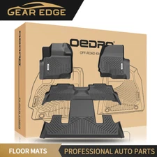 3 Rows Floor Mats For 2018-2025 Ford Expedition TPE Carpets Liners All-Weather