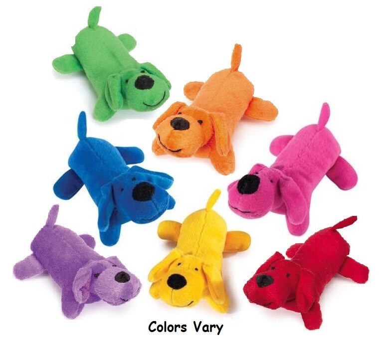 Dog Toys Plush Puppy Squeakers Assorted Color Wholesale Bulk Packs Pick 5" or 7"