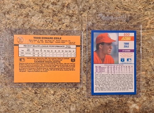 (4) Todd Zeile 1989 Upper Deck Fleer Update Rookie card + 1990 Score Donruss RC - Picture 7 of 7
